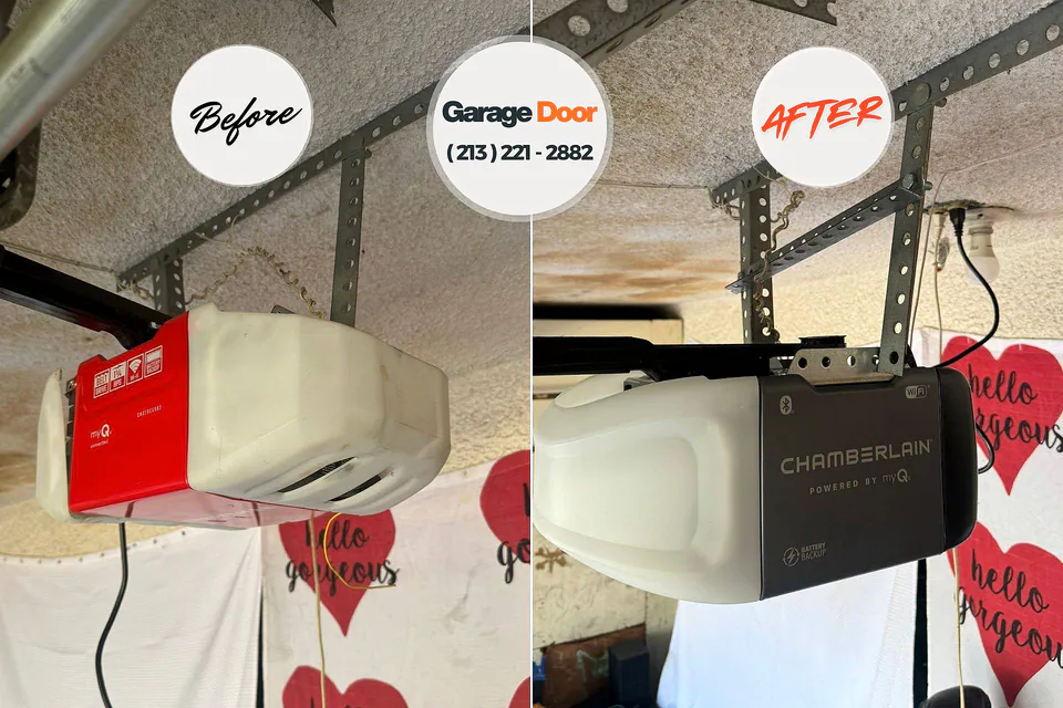 Before and after: garage door repair Oakley, KS